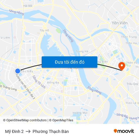 Mỹ Đình 2 to Phường Thạch Bàn map