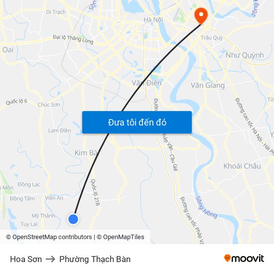 Hoa Sơn to Phường Thạch Bàn map