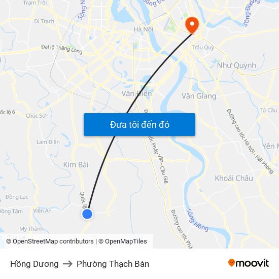 Hồng Dương to Phường Thạch Bàn map