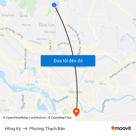 Hồng Kỳ to Phường Thạch Bàn map