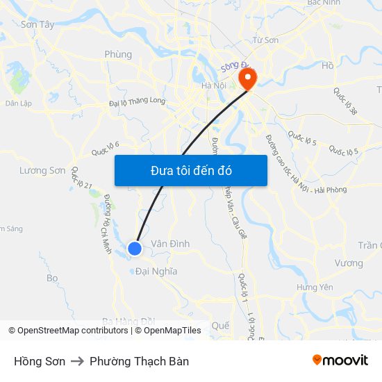 Hồng Sơn to Phường Thạch Bàn map