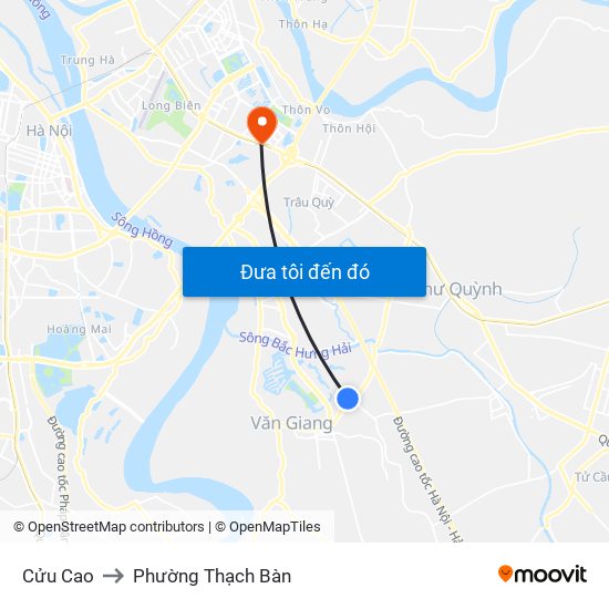 Cửu Cao to Phường Thạch Bàn map