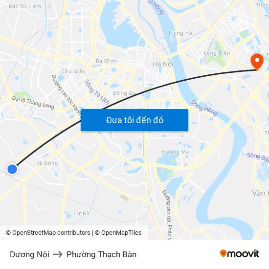 Dương Nội to Phường Thạch Bàn map