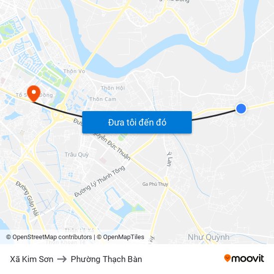 Xã Kim Sơn to Phường Thạch Bàn map