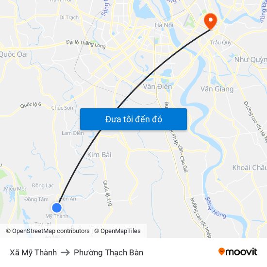 Xã Mỹ Thành to Phường Thạch Bàn map