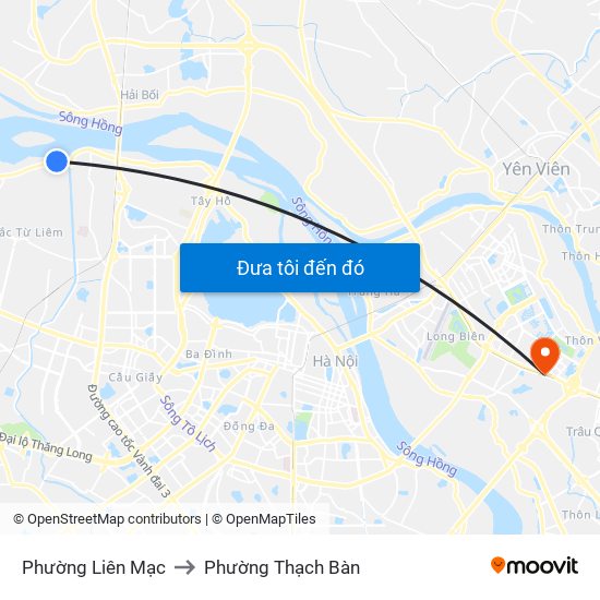 Phường Liên Mạc to Phường Thạch Bàn map