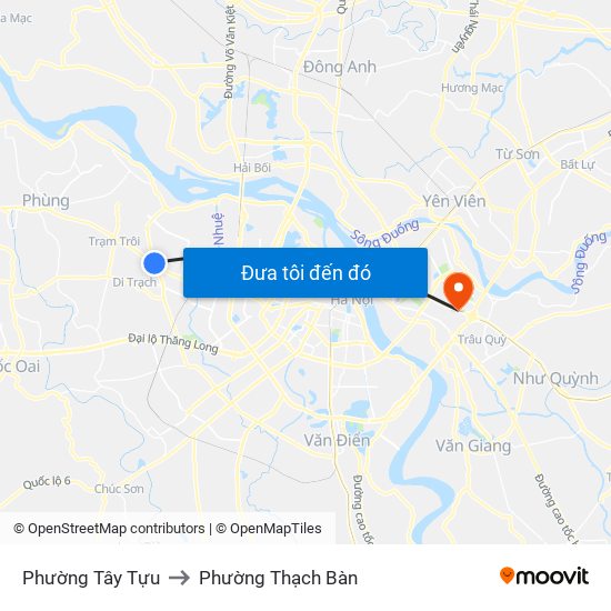 Phường Tây Tựu to Phường Thạch Bàn map