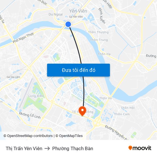 Thị Trấn Yên Viên to Phường Thạch Bàn map