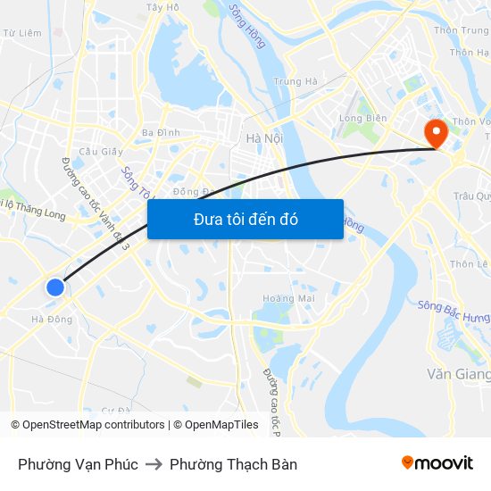 Phường Vạn Phúc to Phường Thạch Bàn map