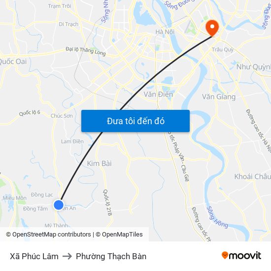 Xã Phúc Lâm to Phường Thạch Bàn map