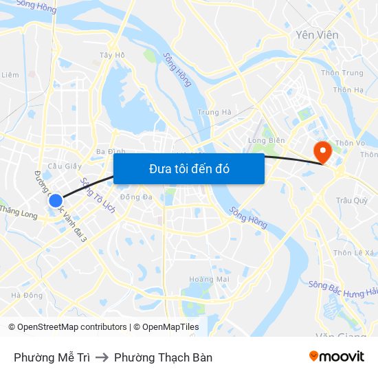 Phường Mễ Trì to Phường Thạch Bàn map