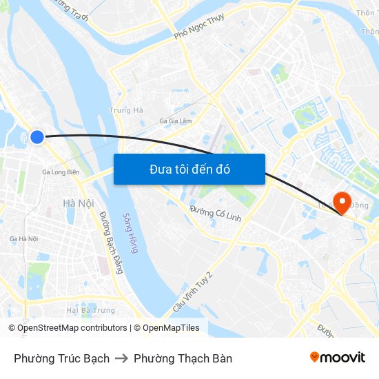 Phường Trúc Bạch to Phường Thạch Bàn map