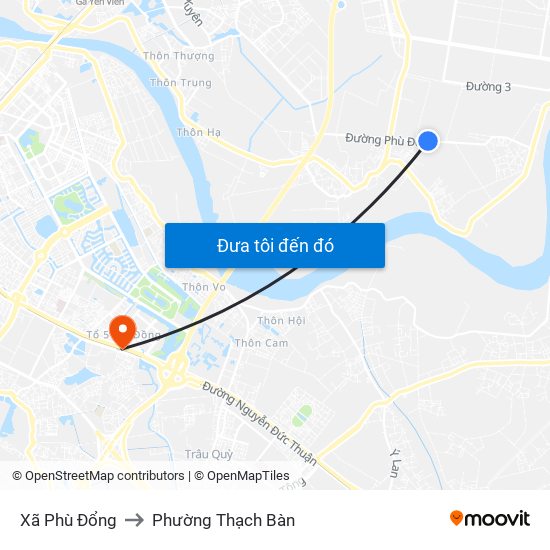 Xã Phù Đổng to Phường Thạch Bàn map