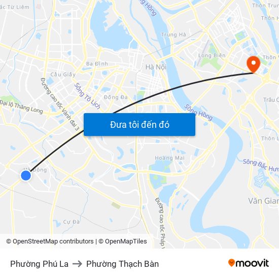 Phường Phú La to Phường Thạch Bàn map