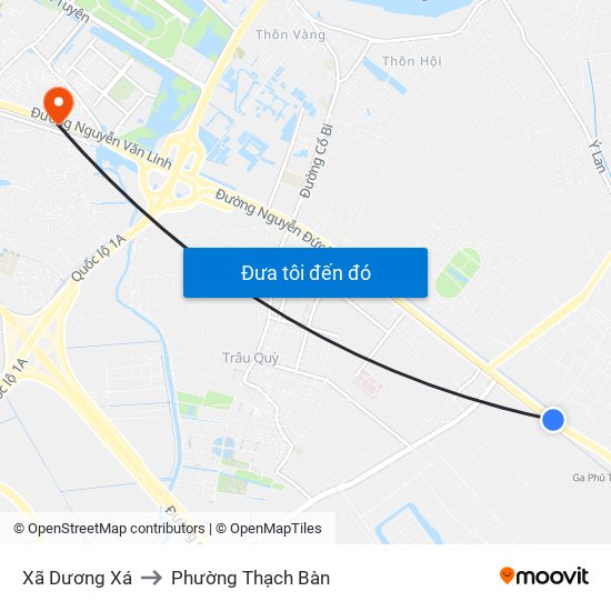 Xã Dương Xá to Phường Thạch Bàn map