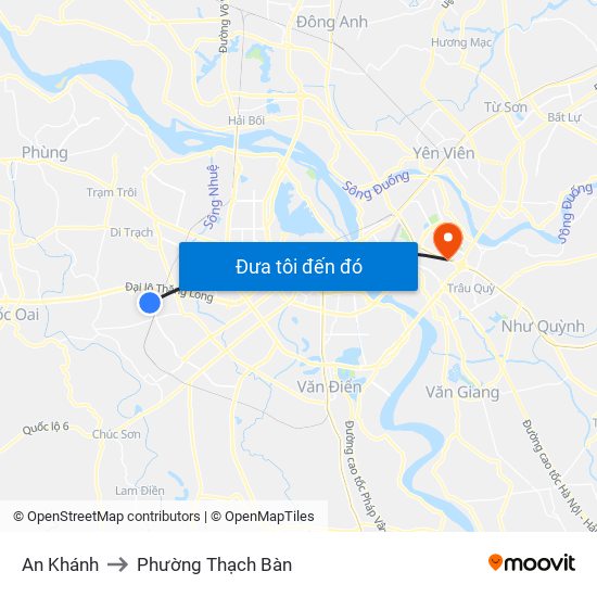 An Khánh to Phường Thạch Bàn map
