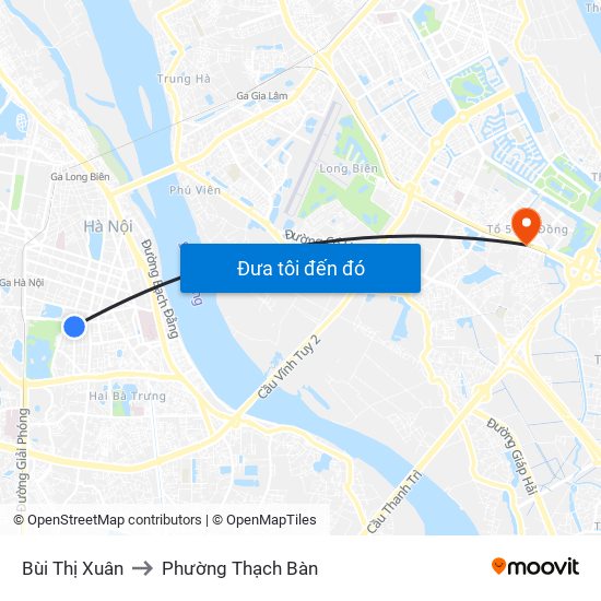 Bùi Thị Xuân to Phường Thạch Bàn map