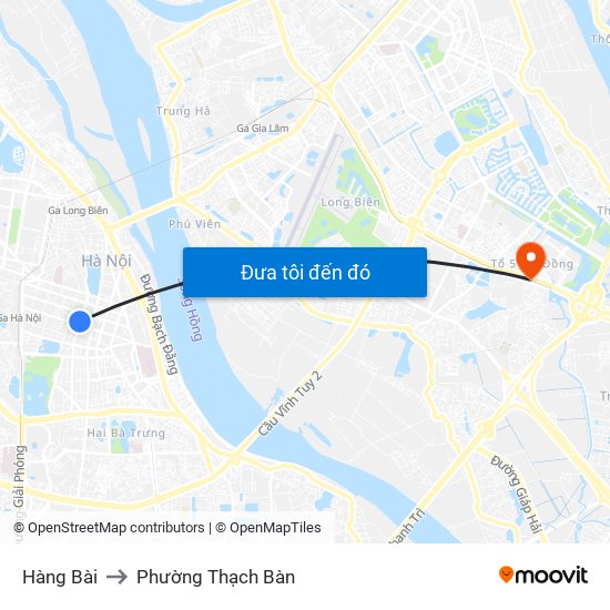 Hàng Bài to Phường Thạch Bàn map