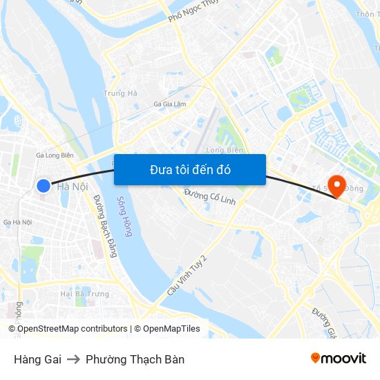 Hàng Gai to Phường Thạch Bàn map