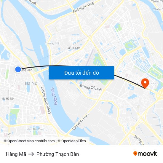 Hàng Mã to Phường Thạch Bàn map