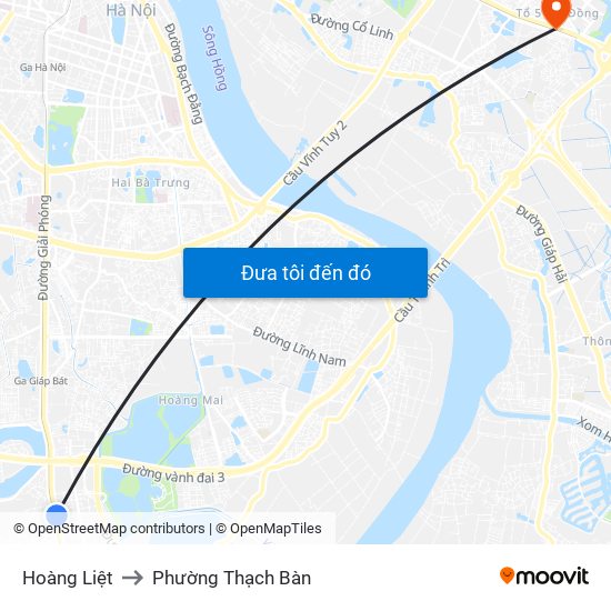 Hoàng Liệt to Phường Thạch Bàn map