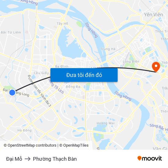 Đại Mỗ to Phường Thạch Bàn map