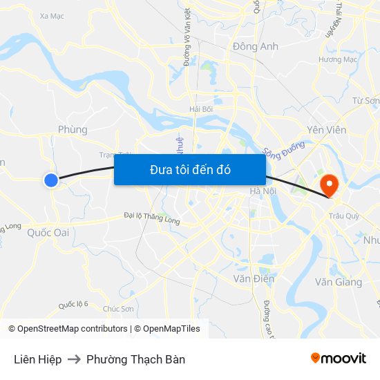 Liên Hiệp to Phường Thạch Bàn map