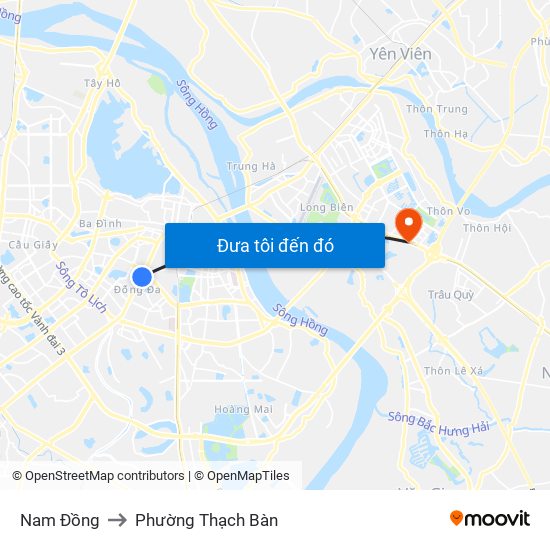 Nam Đồng to Phường Thạch Bàn map