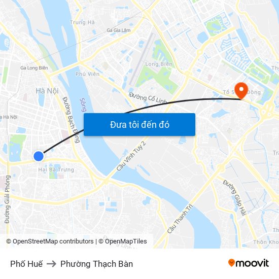 Phố Huế to Phường Thạch Bàn map