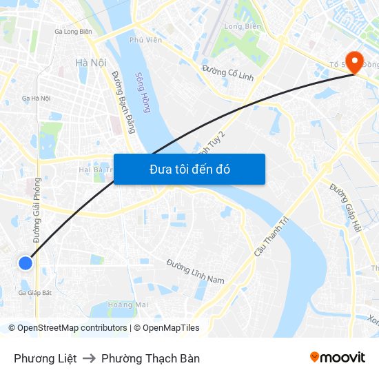 Phương Liệt to Phường Thạch Bàn map