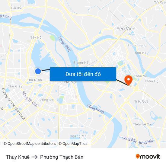 Thụy Khuê to Phường Thạch Bàn map