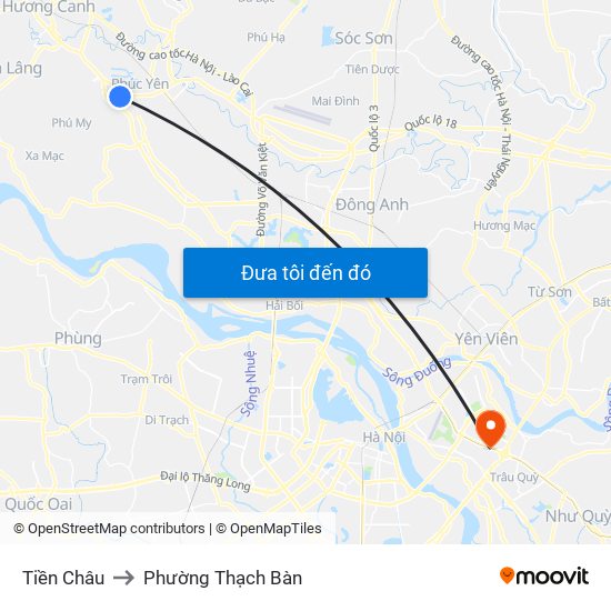 Tiền Châu to Phường Thạch Bàn map