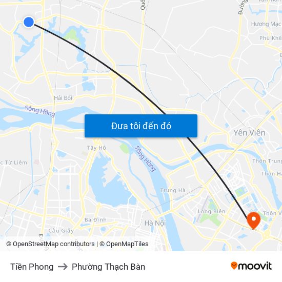 Tiền Phong to Phường Thạch Bàn map