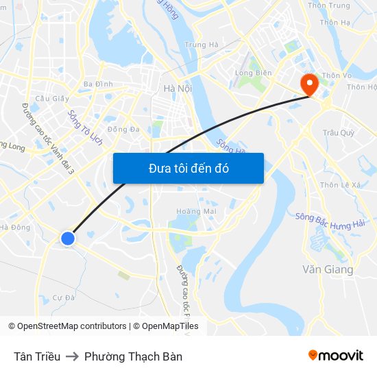 Tân Triều to Phường Thạch Bàn map