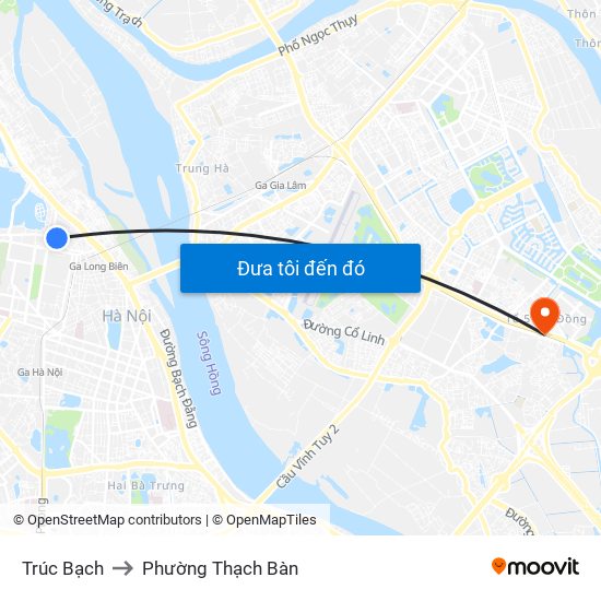 Trúc Bạch to Phường Thạch Bàn map