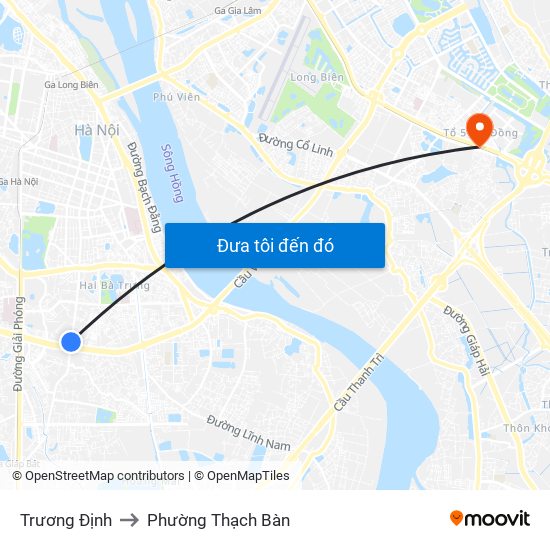 Trương Định to Phường Thạch Bàn map