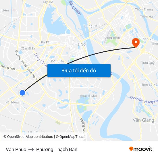 Vạn Phúc to Phường Thạch Bàn map