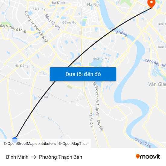 Bình Minh to Phường Thạch Bàn map