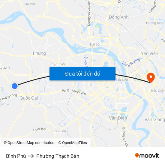 Bình Phú to Phường Thạch Bàn map
