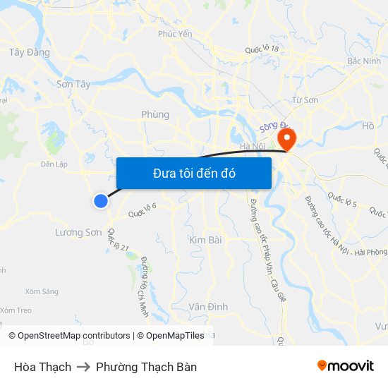 Hòa Thạch to Phường Thạch Bàn map