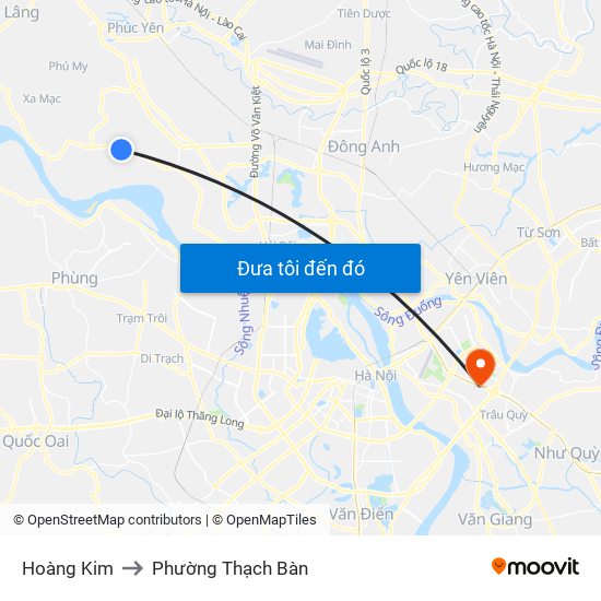 Hoàng Kim to Phường Thạch Bàn map