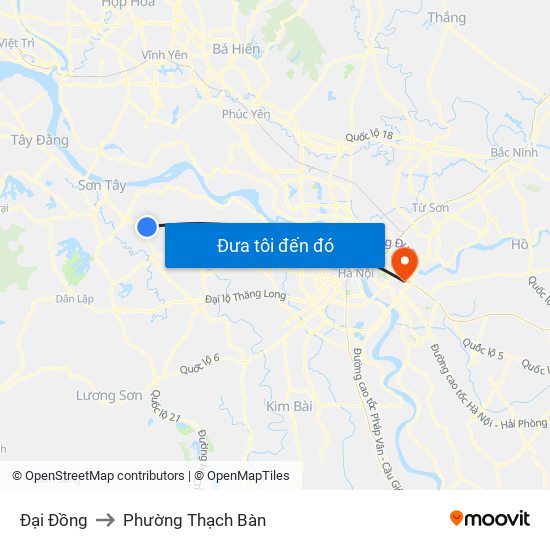 Đại Đồng to Phường Thạch Bàn map