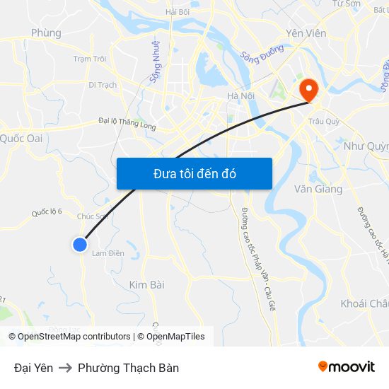 Đại Yên to Phường Thạch Bàn map