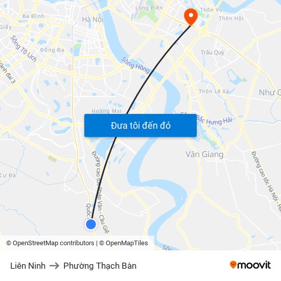 Liên Ninh to Phường Thạch Bàn map