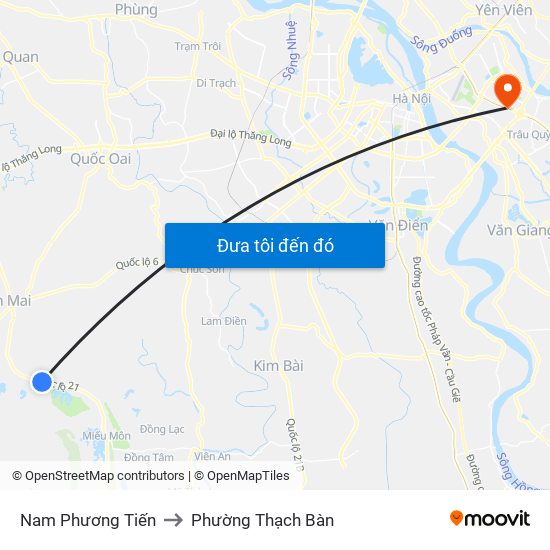 Nam Phương Tiến to Phường Thạch Bàn map