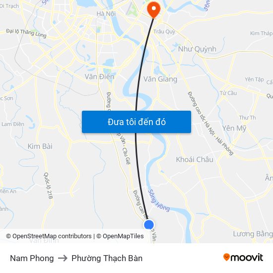 Nam Phong to Phường Thạch Bàn map