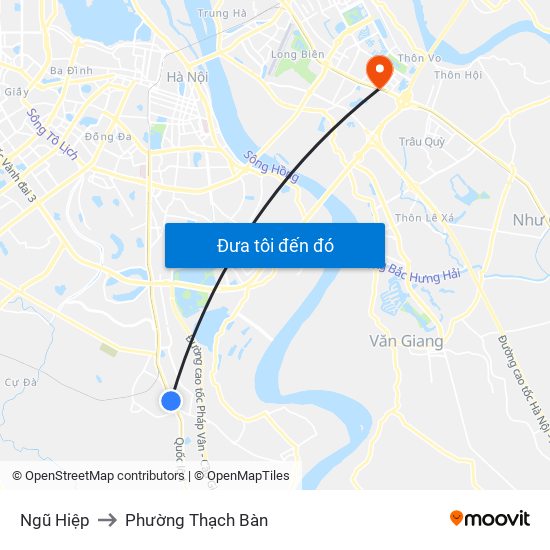 Ngũ Hiệp to Phường Thạch Bàn map