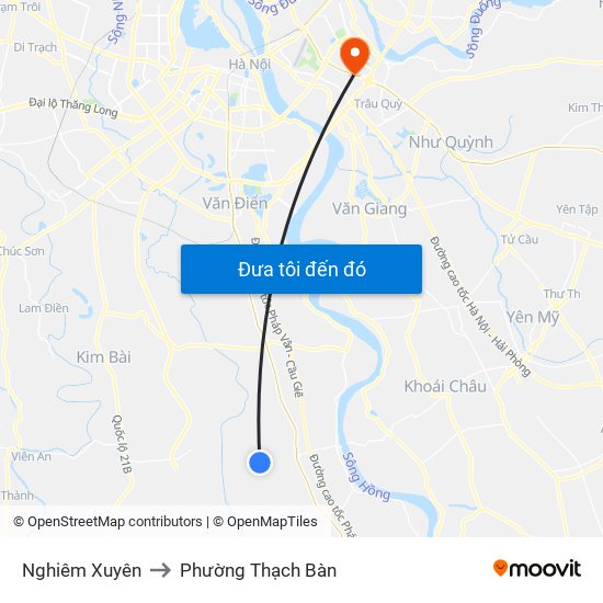 Nghiêm Xuyên to Phường Thạch Bàn map