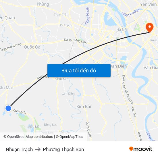 Nhuận Trạch to Phường Thạch Bàn map