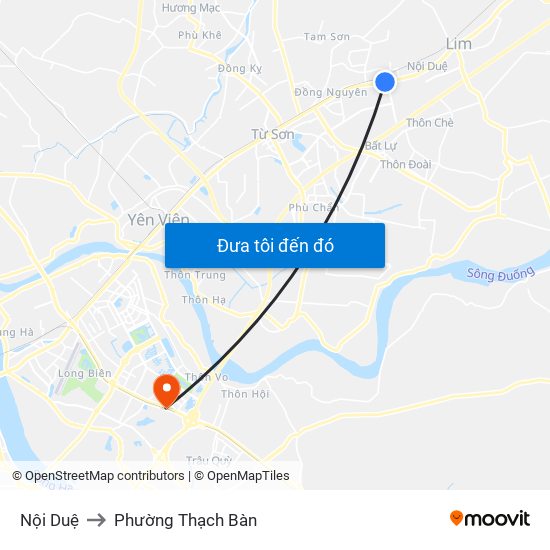 Nội Duệ to Phường Thạch Bàn map